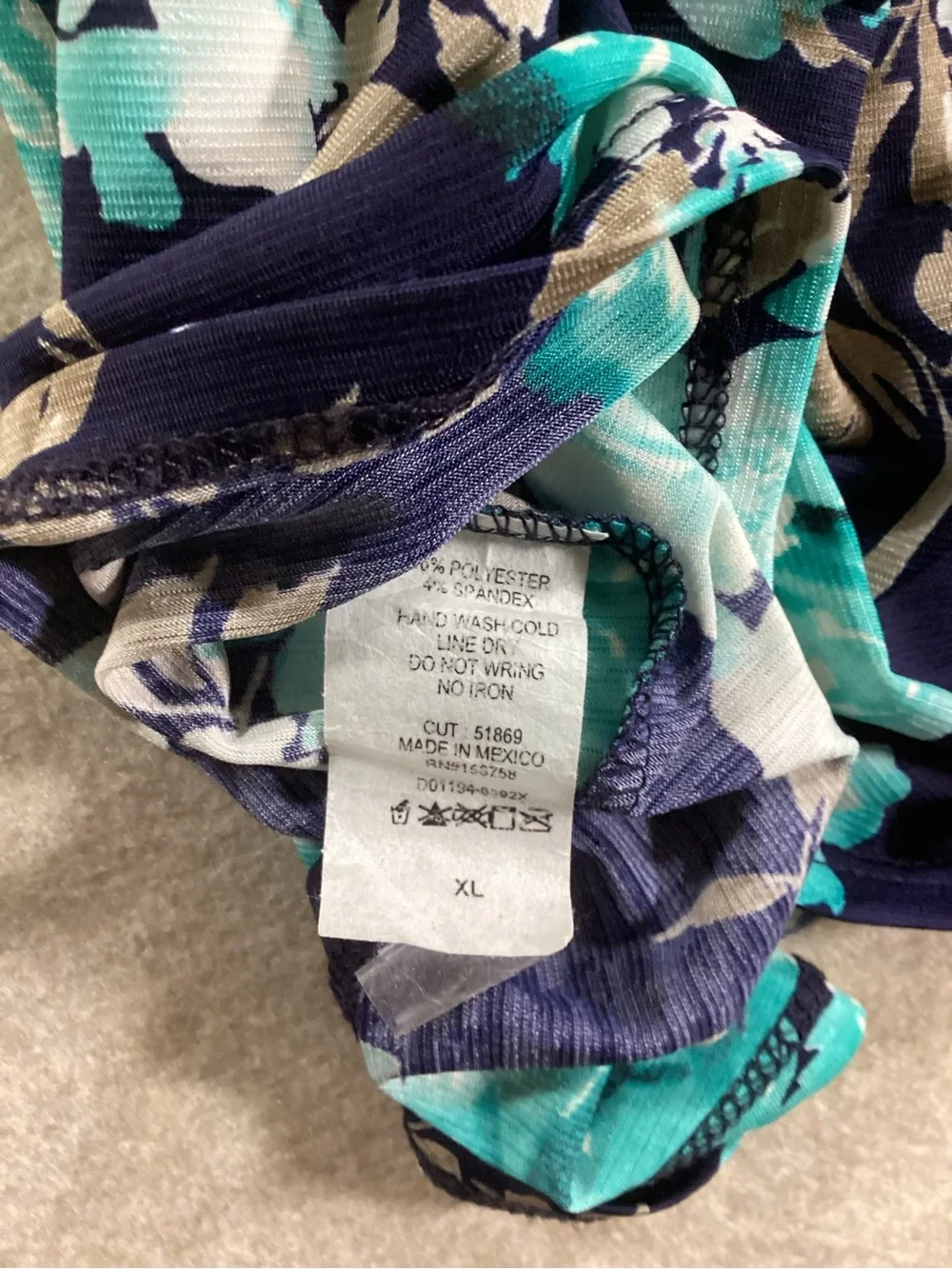 Honeyme Navy Floral Midi Dress with Teal & White Blooms - Picture 5 of 5